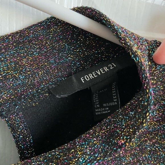 mini dress wedding sequin 90s shimmer Sparkly party size medium mock neck y2k - Picture 3 of 4